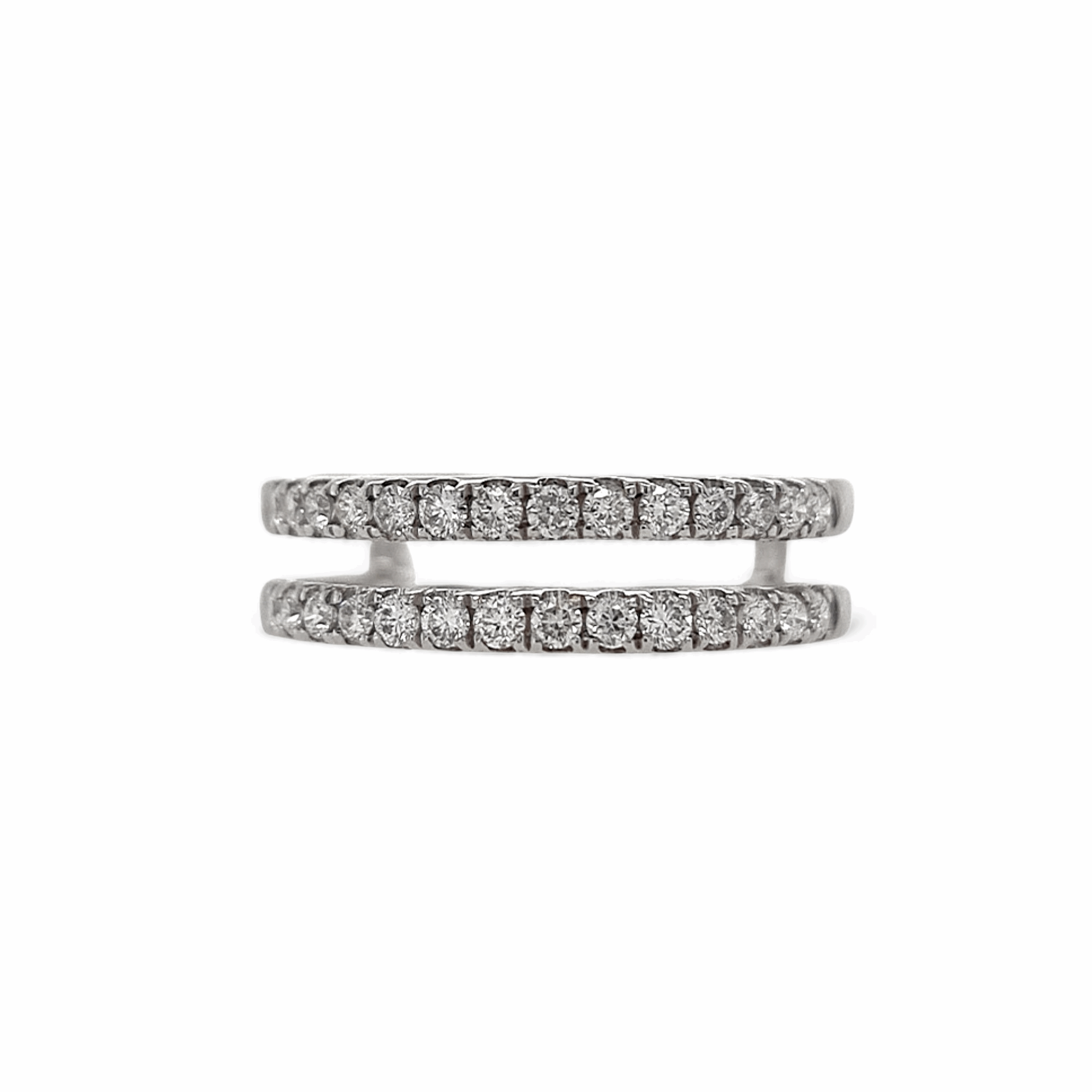 Platinum Diamond Double Row Ring