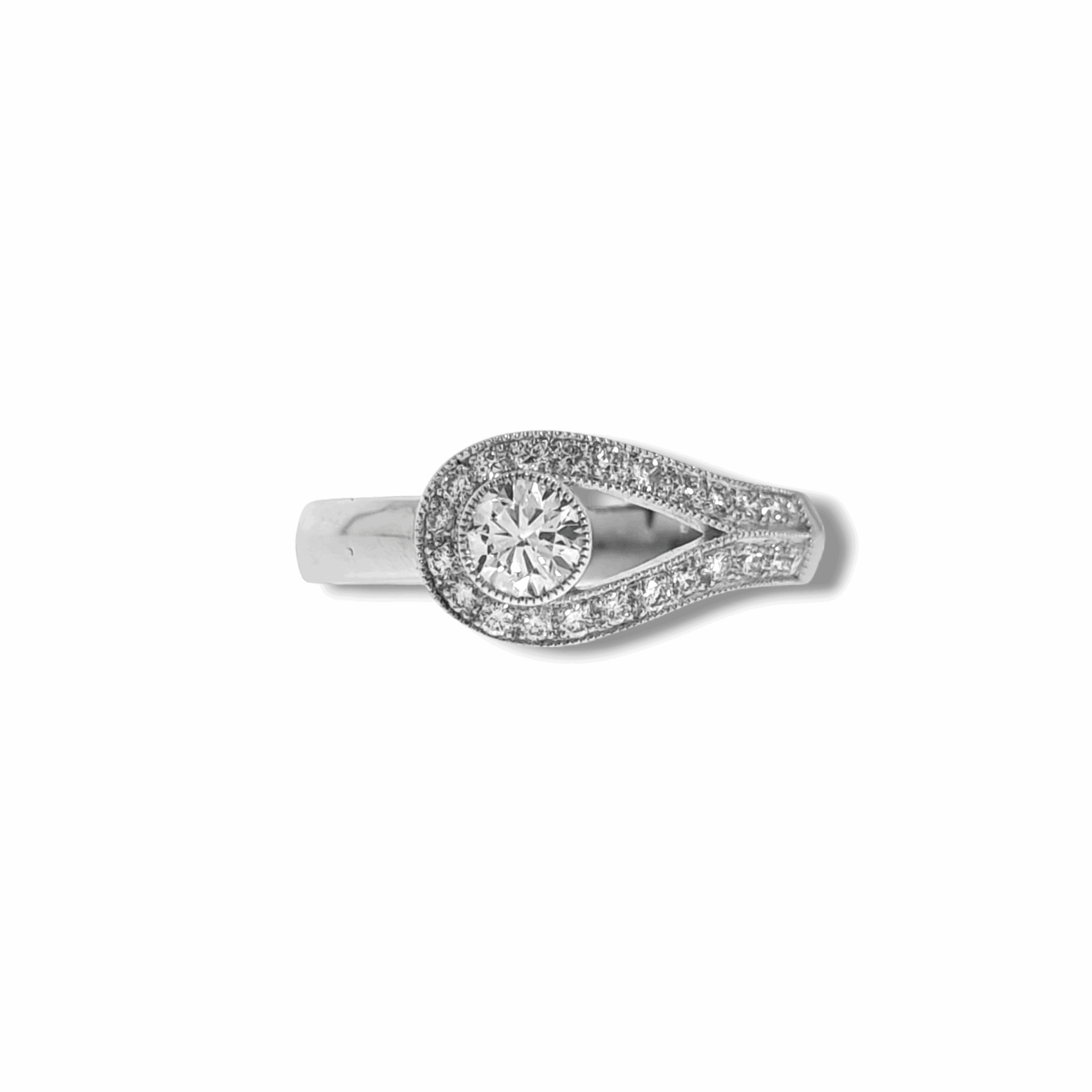 Halo Bague Solitaire Swarovski Diamond Lasso Halo Ring – Powells