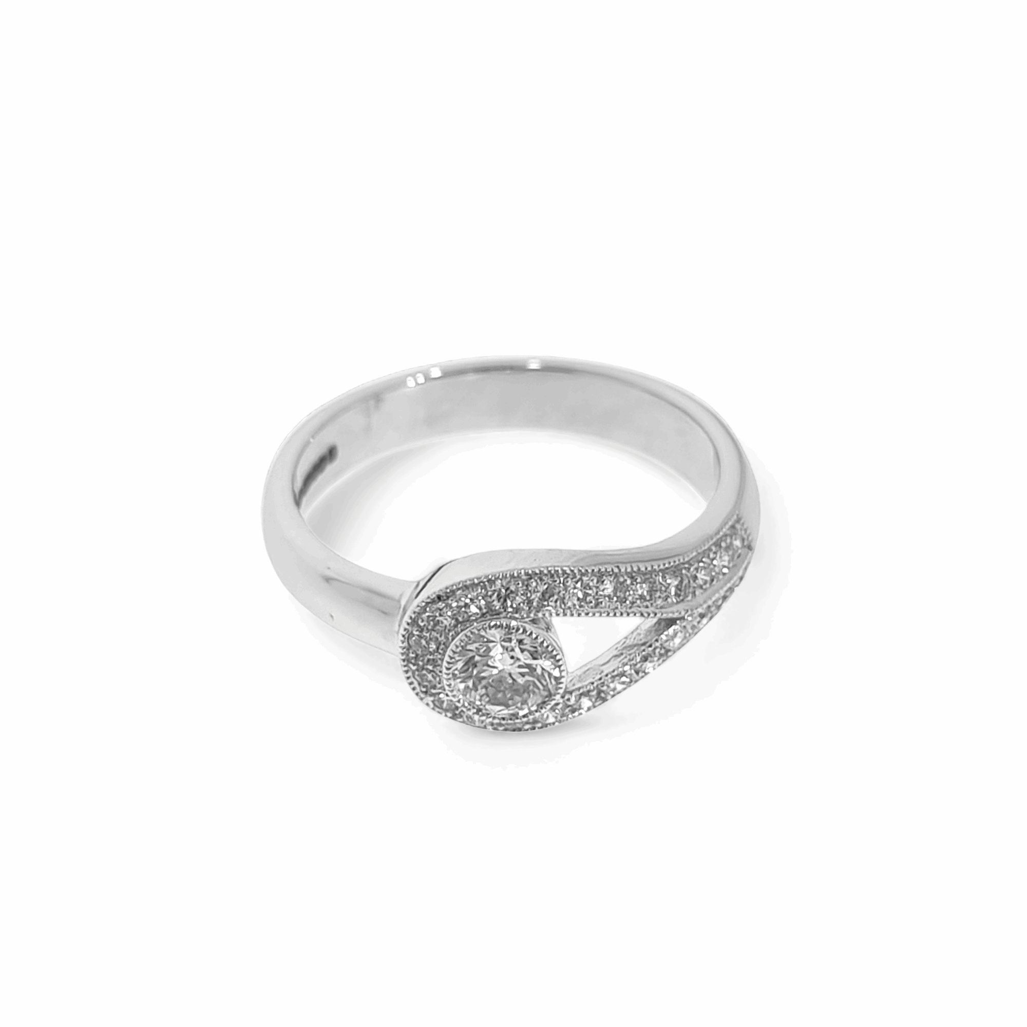 0.54ct Diamond Lasso Halo Ring