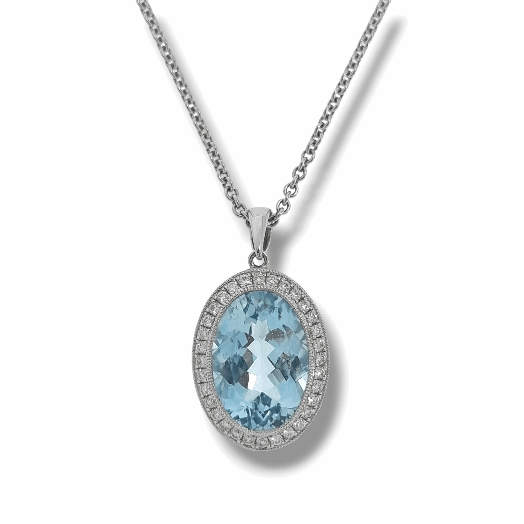 5.08ct Aquamarine & Diamond Pendant