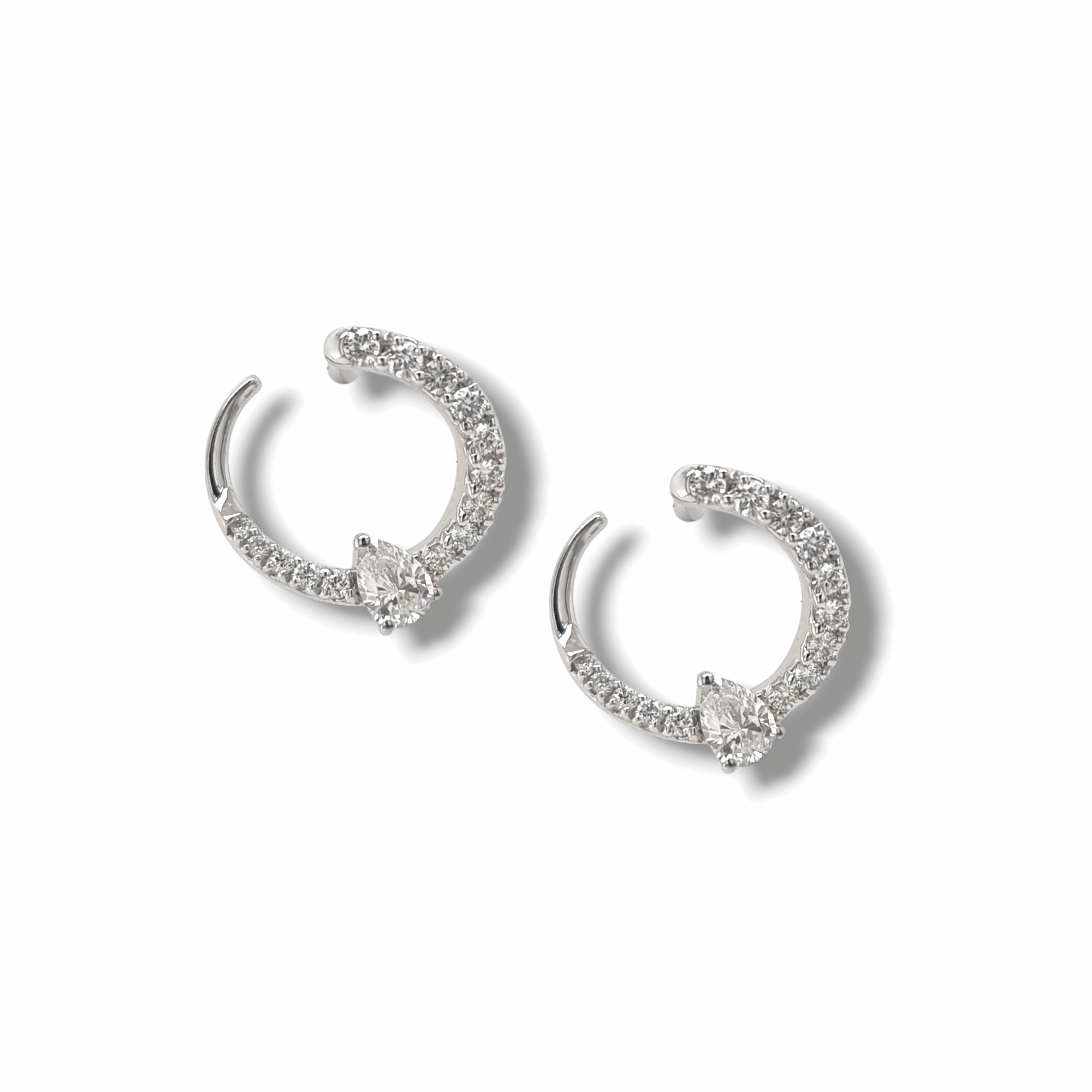 18ct White Gold Diamond Hoop Earrings
