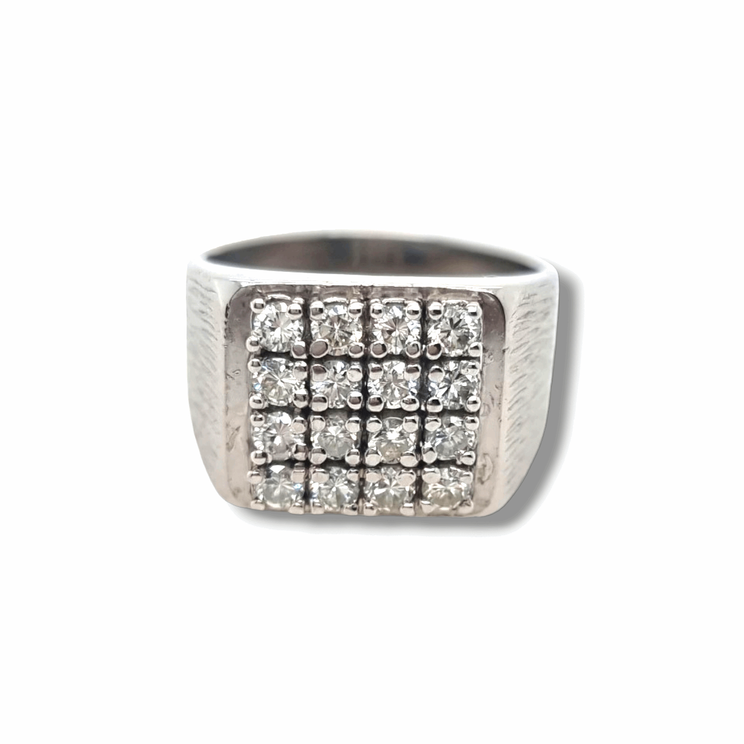 Mens square hot sale diamond ring