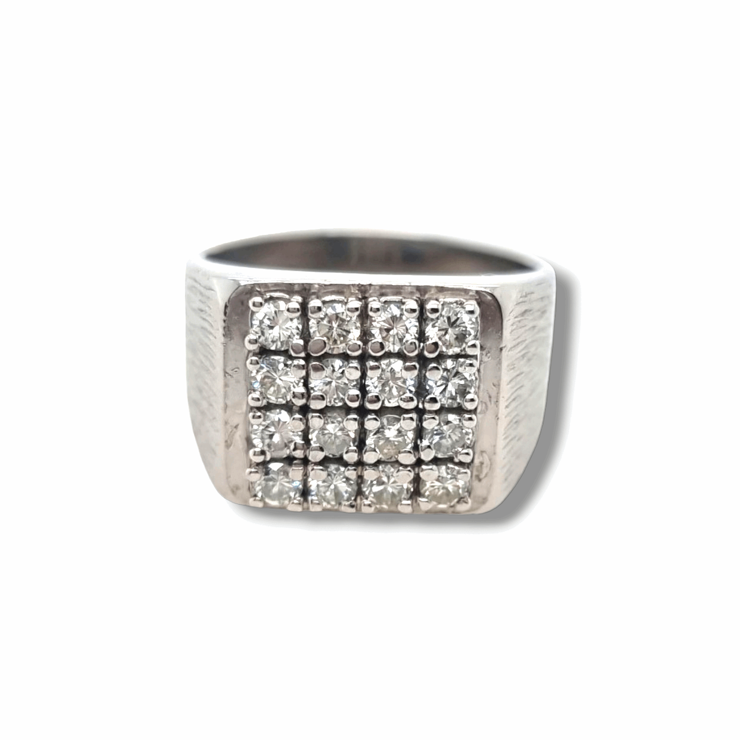 Mens square 2025 diamond ring