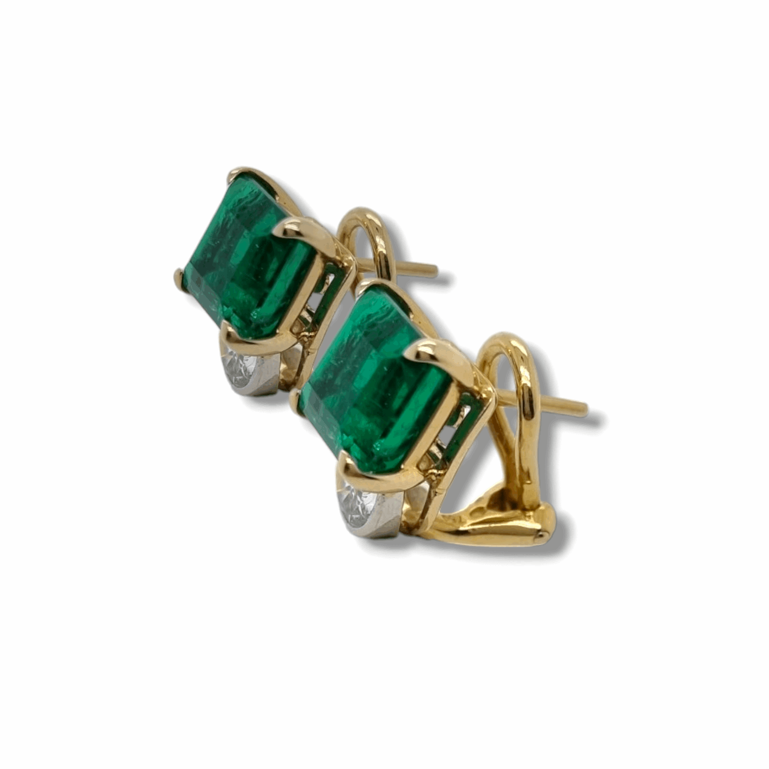 Columbian Emerald & Diamond Earrings