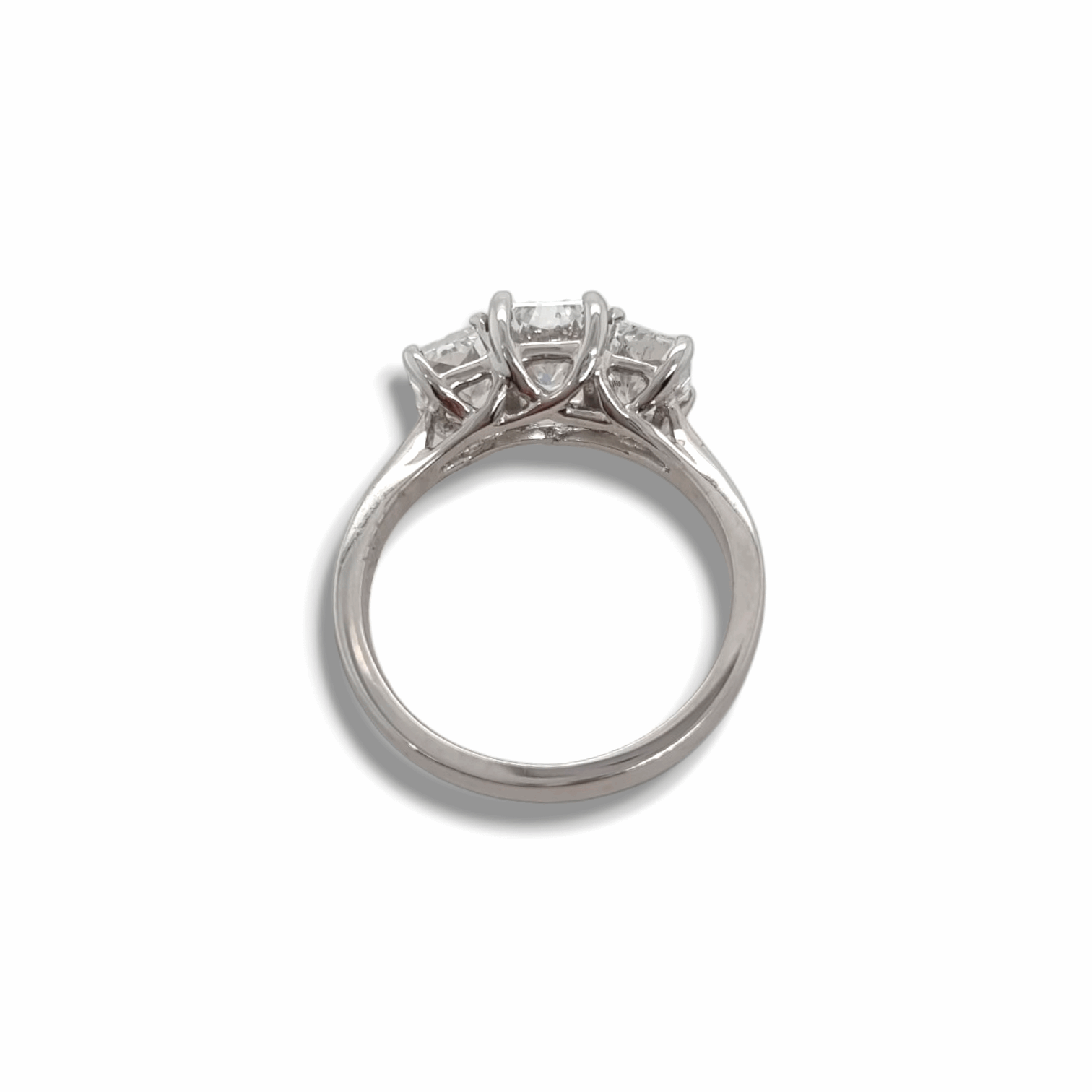 2.42ct Radiant Cut Trilogy Ring