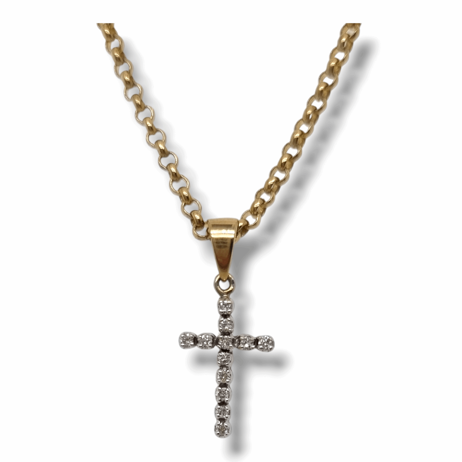 Small cross deals necklace diamond