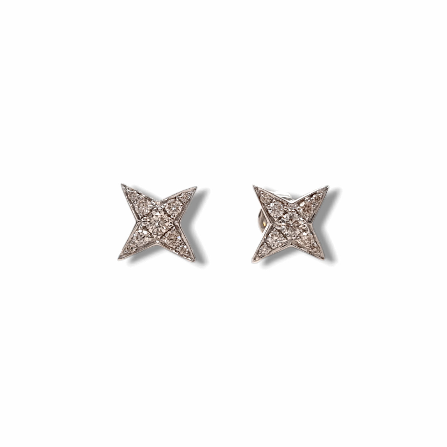 White gold star stud 2025 earrings