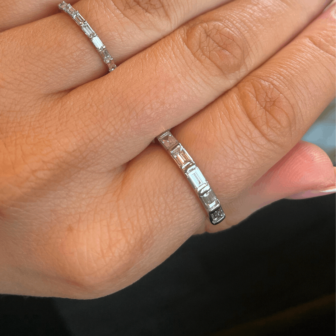 Baguette Cut Diamond Half Eternity Ring