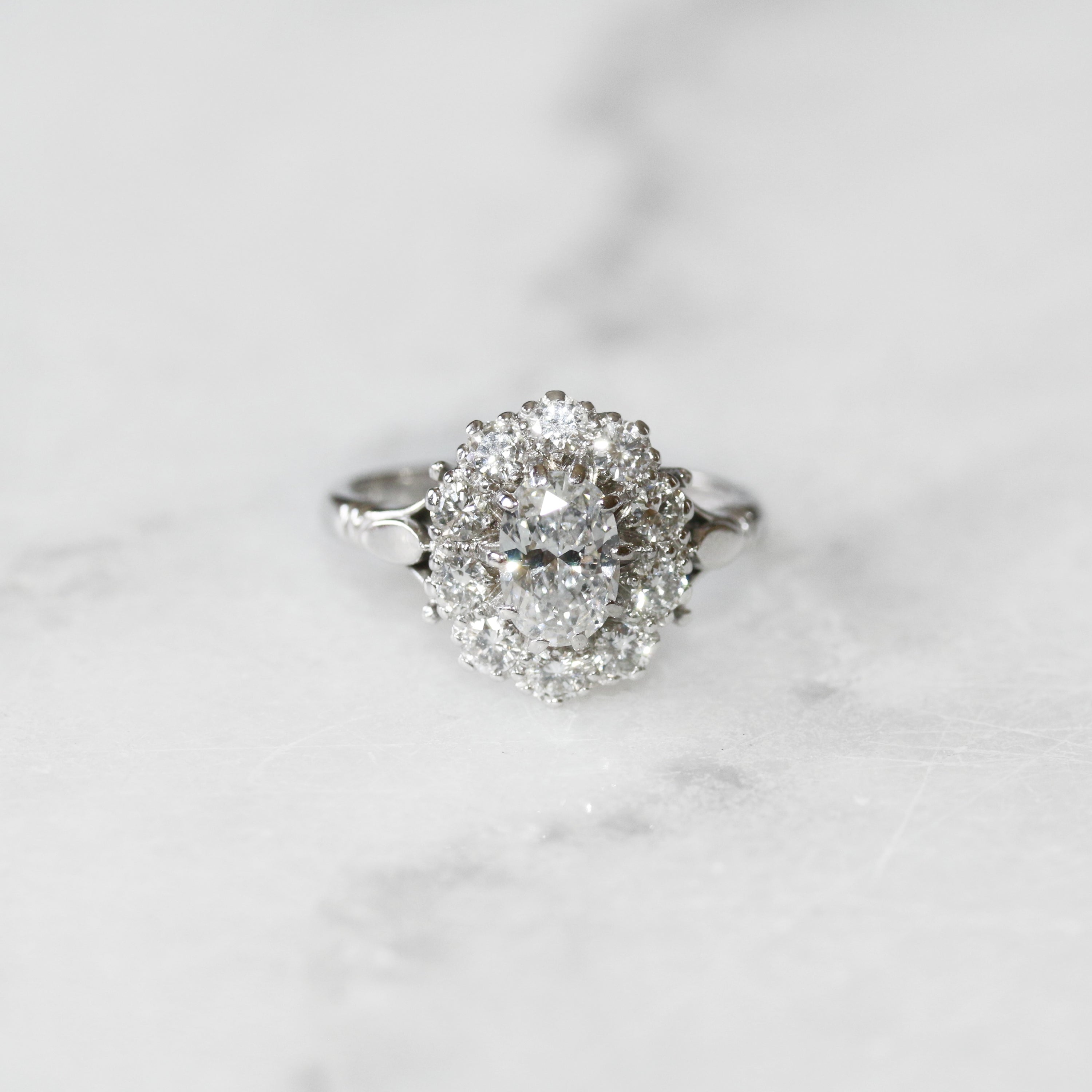 white gold and diamond dress ring Antique Art Deco 1.53Ct Diamond and 18k White Gold Dress Ring Circa 1920