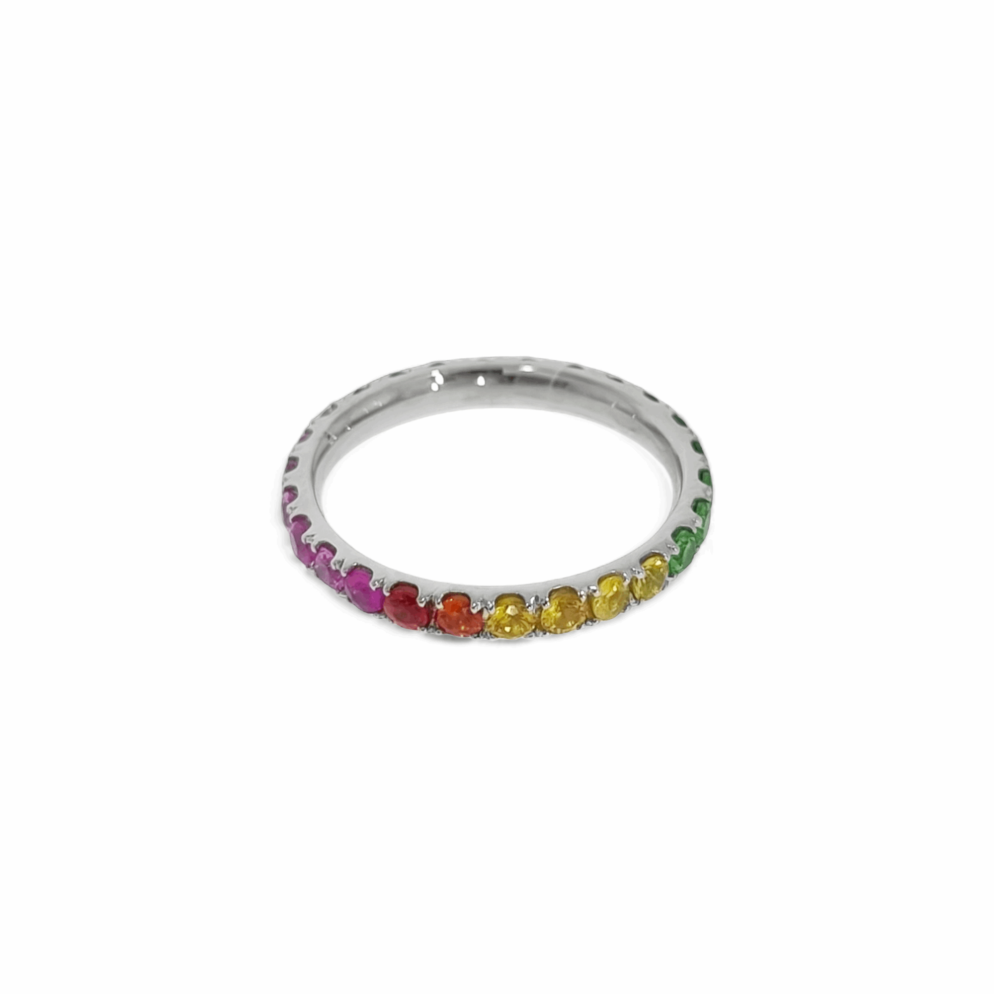 1.52ct Rainbow Sapphire Eternity Ring