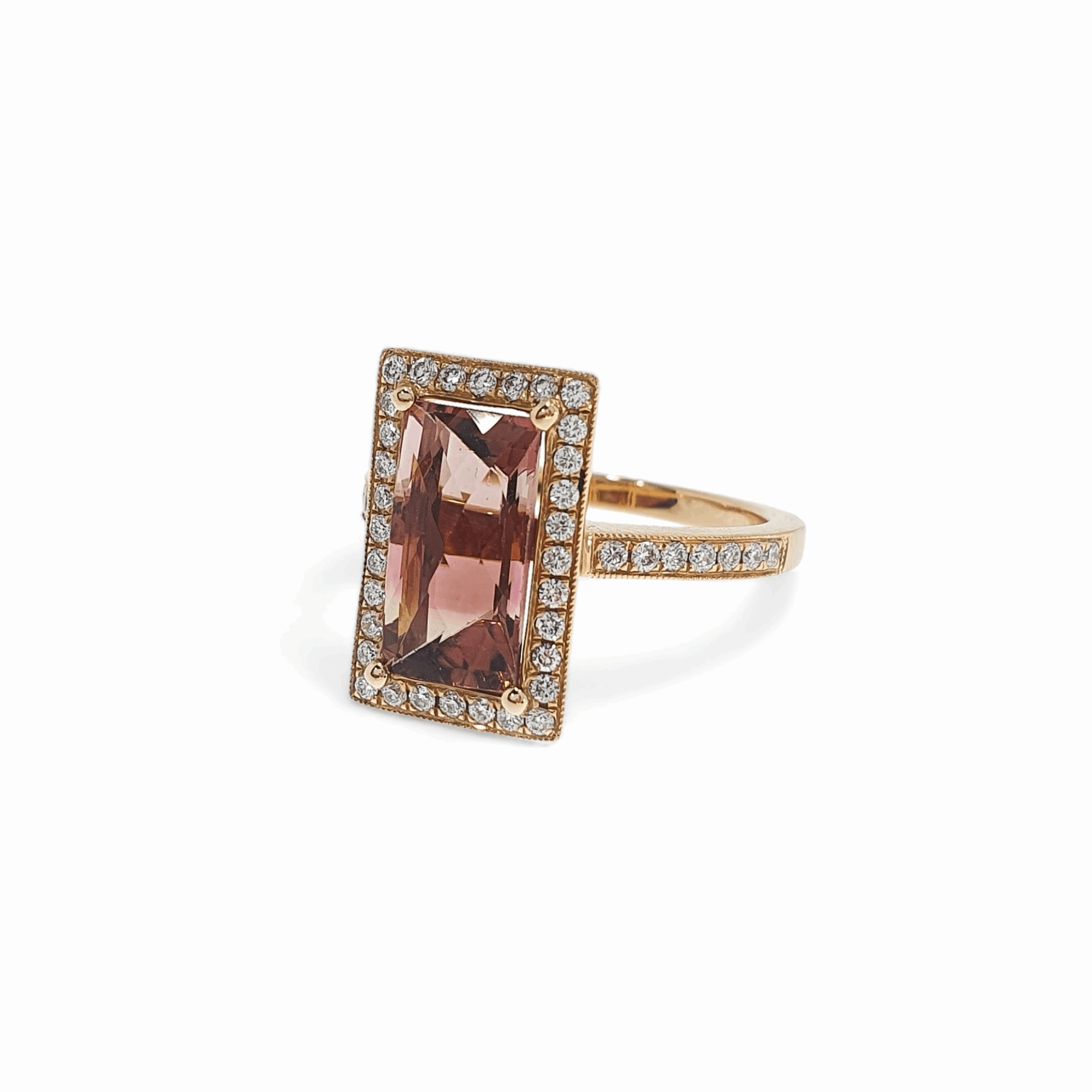 Pink Tourmaline & Diamond Ring