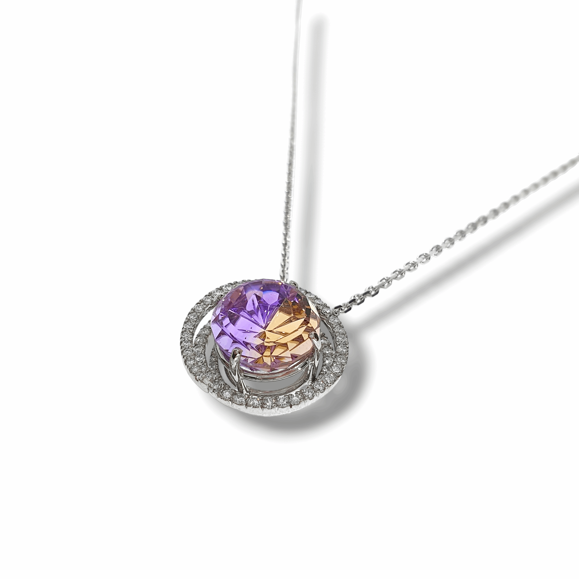 Ametrine & Diamond Tornado Pendant