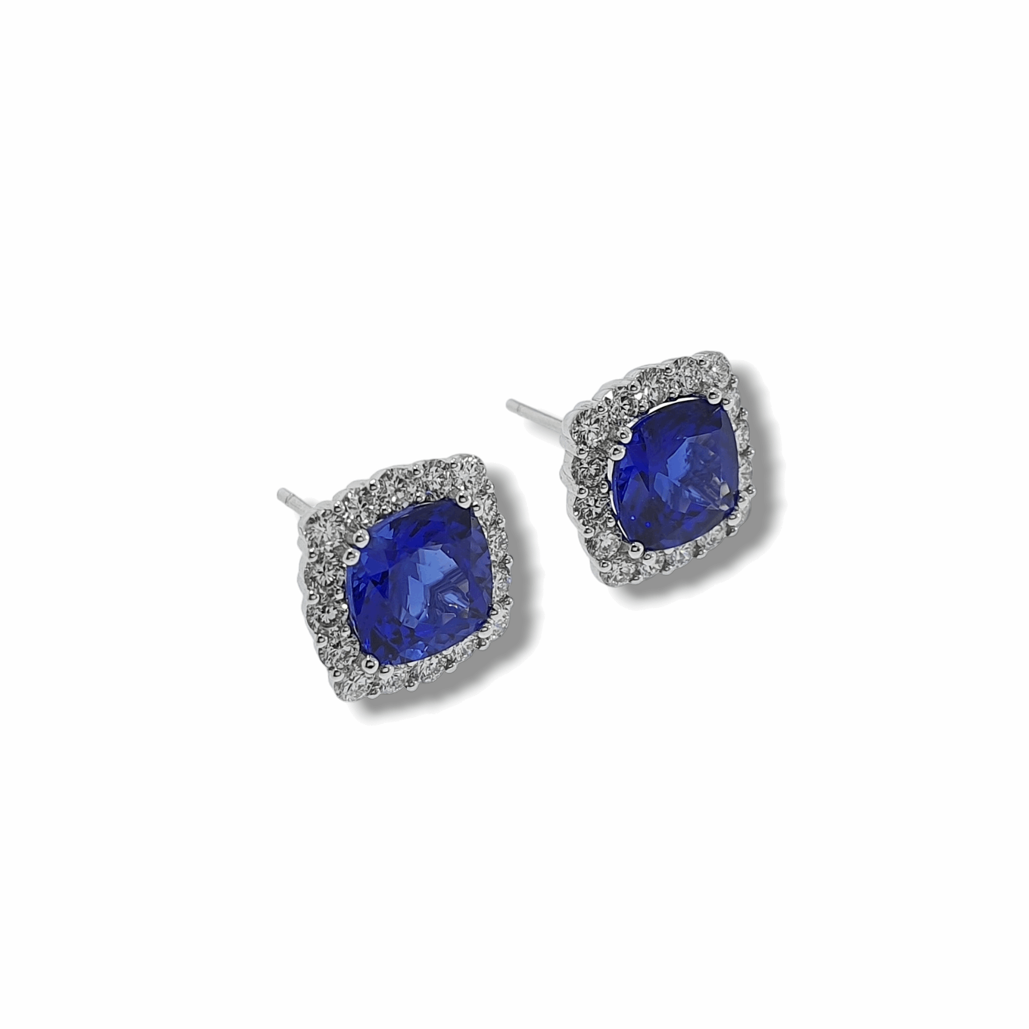Tanzanite & Diamond Halo Earrings