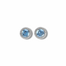 Aquamarine & Diamond Halo Earrings