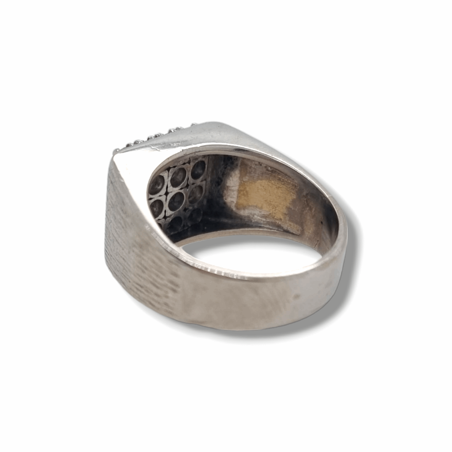 18ct White Gold Diamond Panel Ring