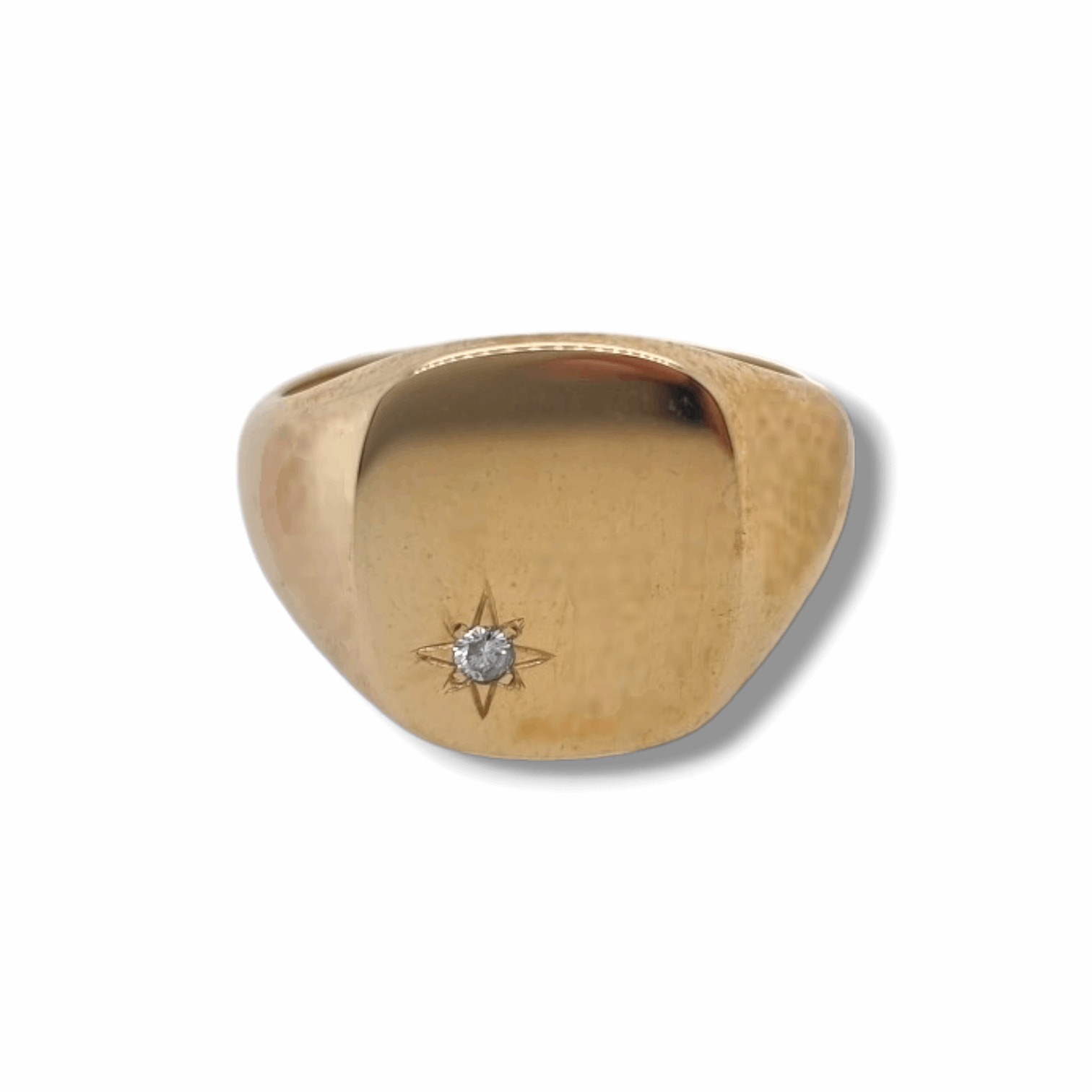 9ct Yellow Gold Diamond Signet Ring