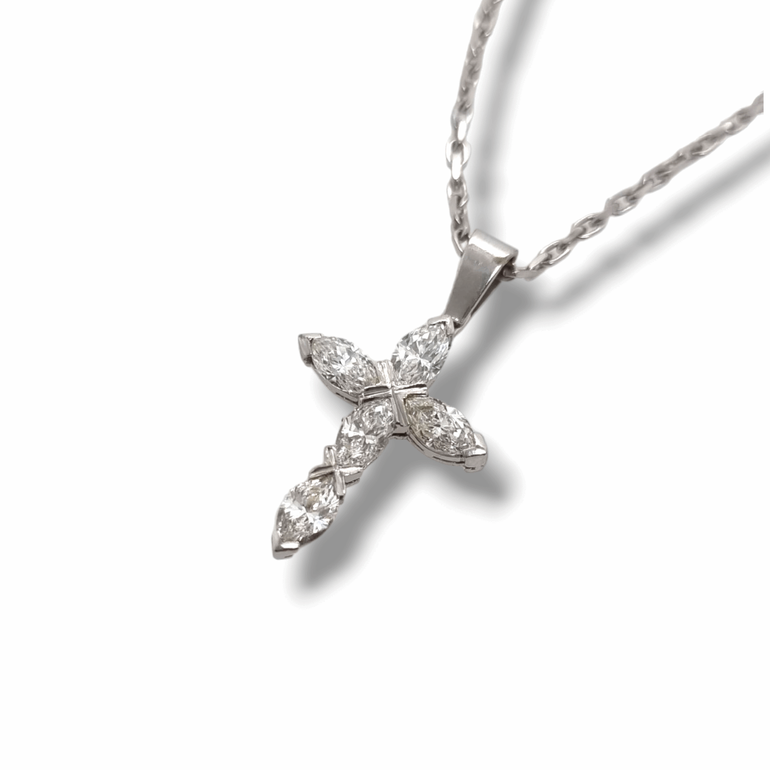 Marquise Diamond Cross Pendant