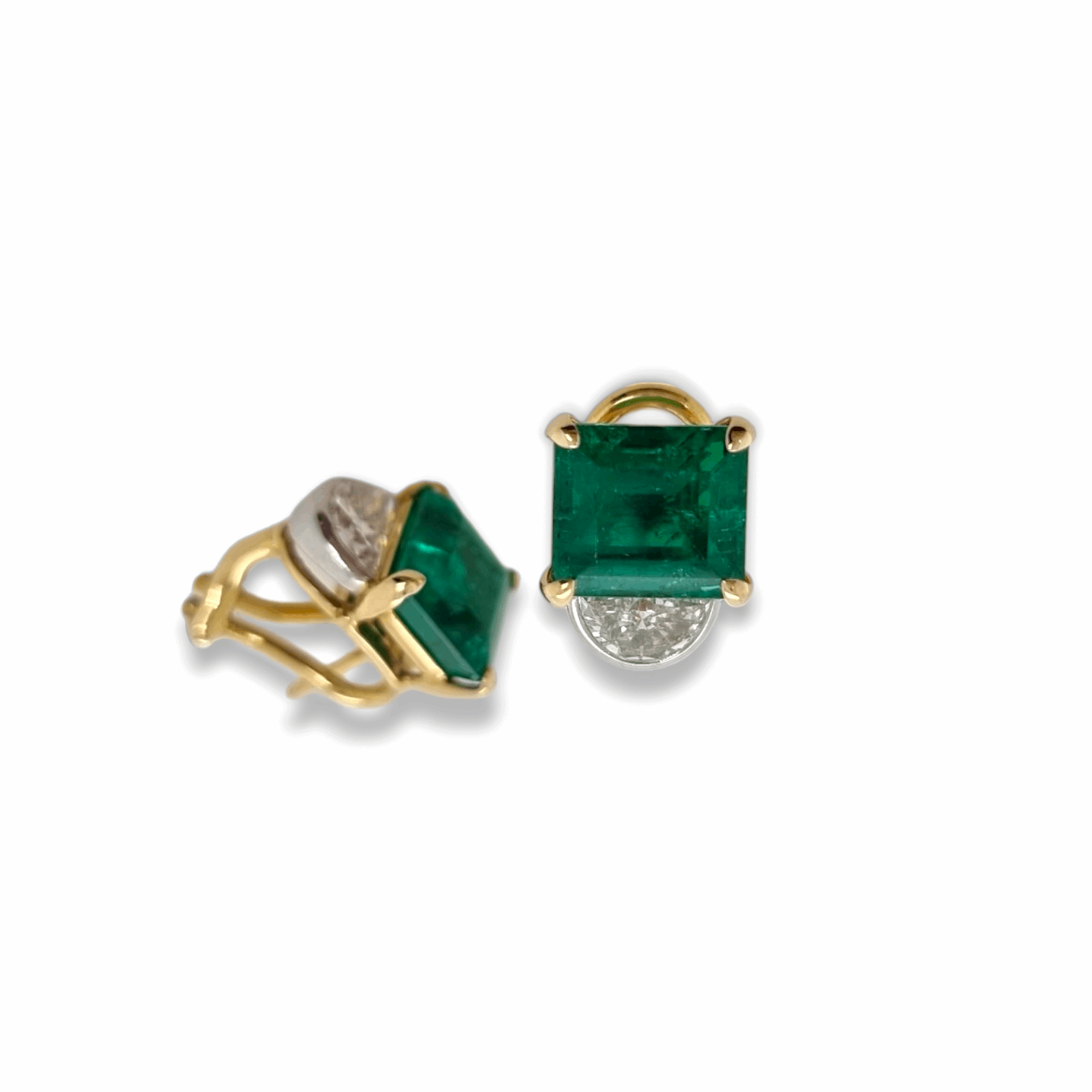 Columbian Emerald & Diamond Earrings