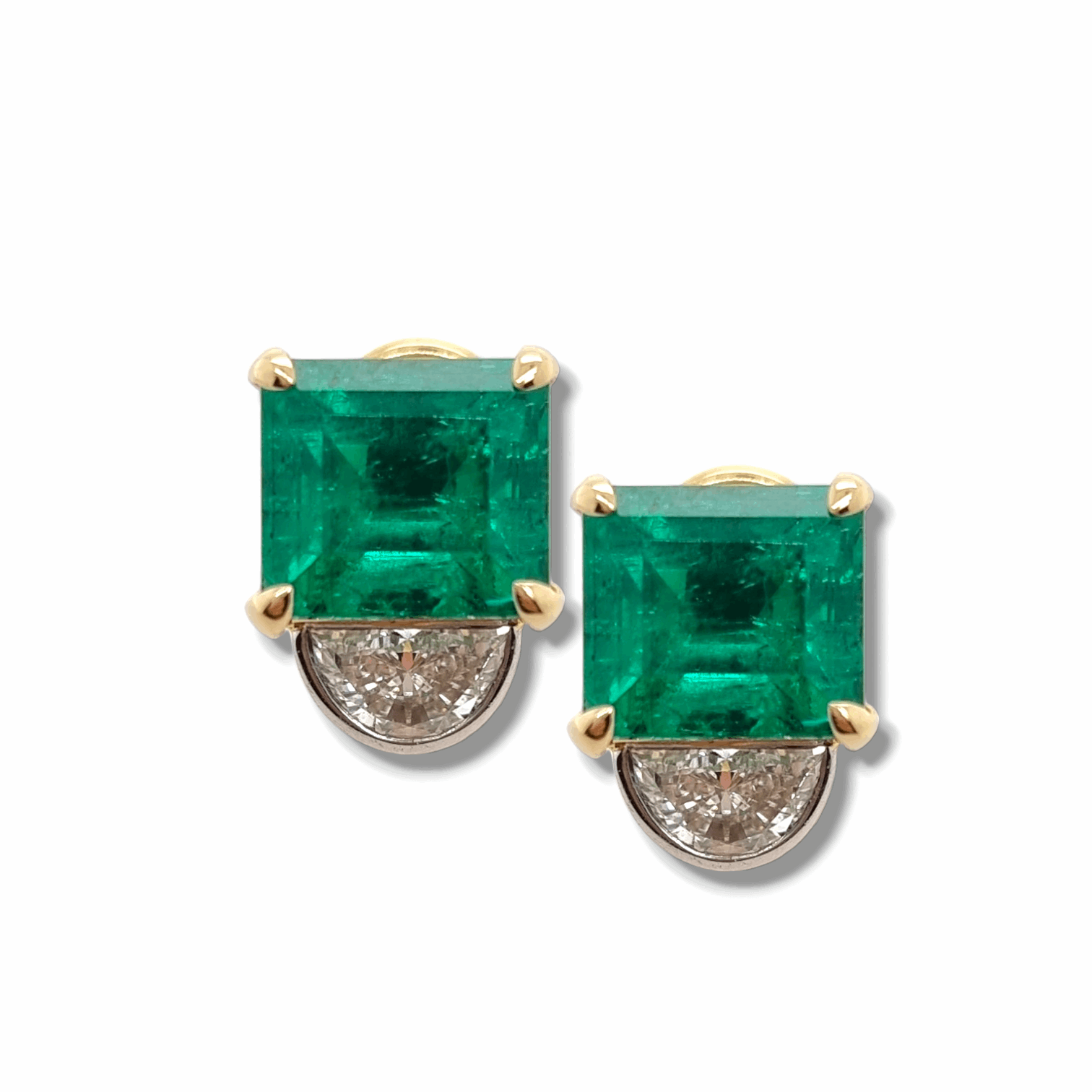 Columbian Emerald & Diamond Earrings