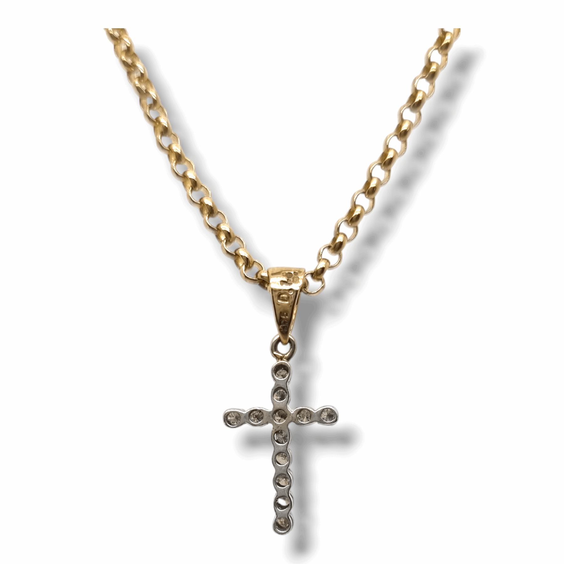 Small cross 2025 necklace with diamonds