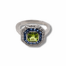 Peridot, Sapphire & Diamond Cluster Ring