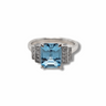 Platinum Aquamarine & Diamond Ring