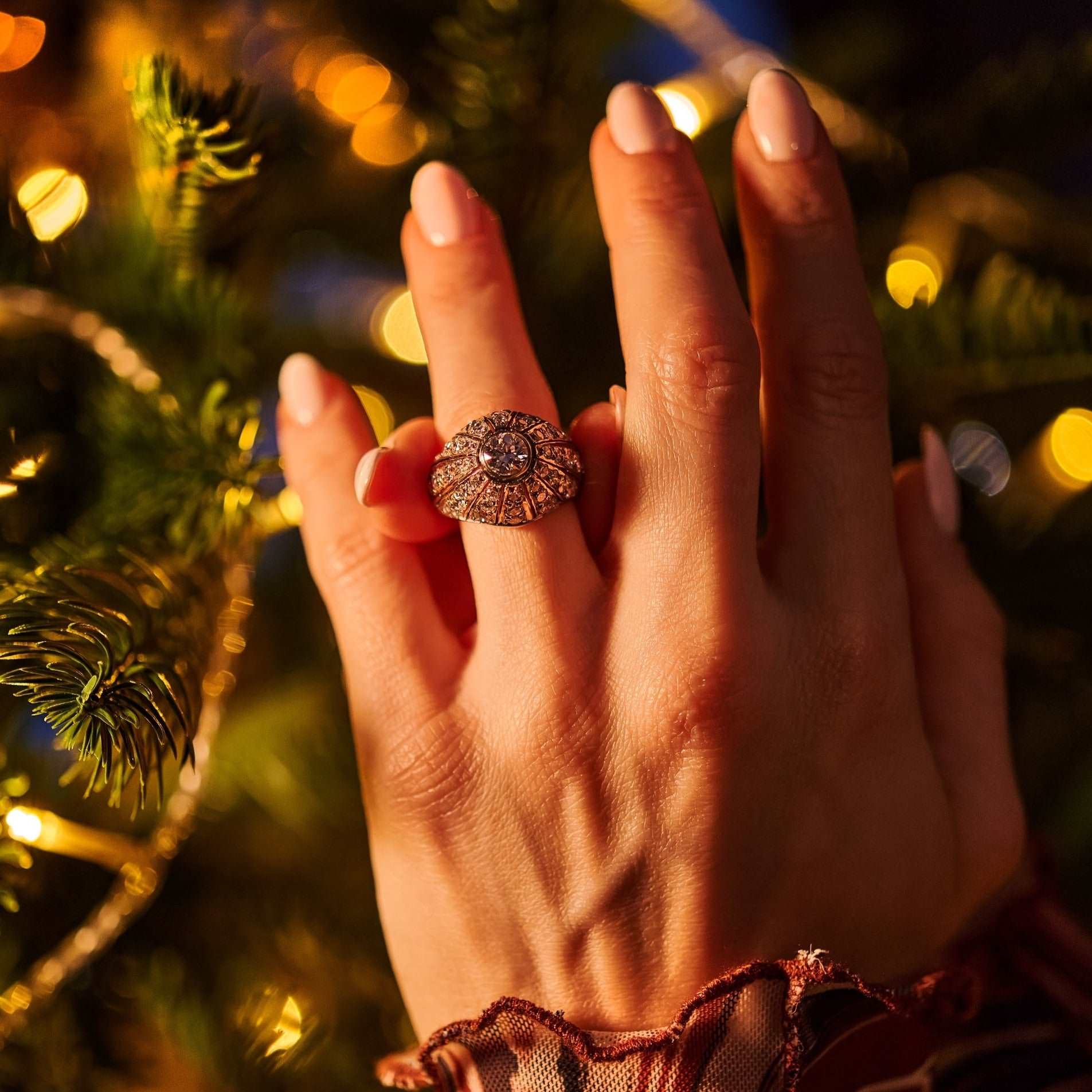 Platinum Diamond Cocktail Ring